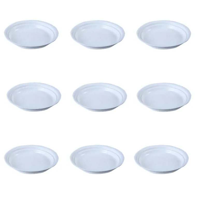 Set of 09 - 6.5 Inch White Premium Round Trays - To keep under the Pots