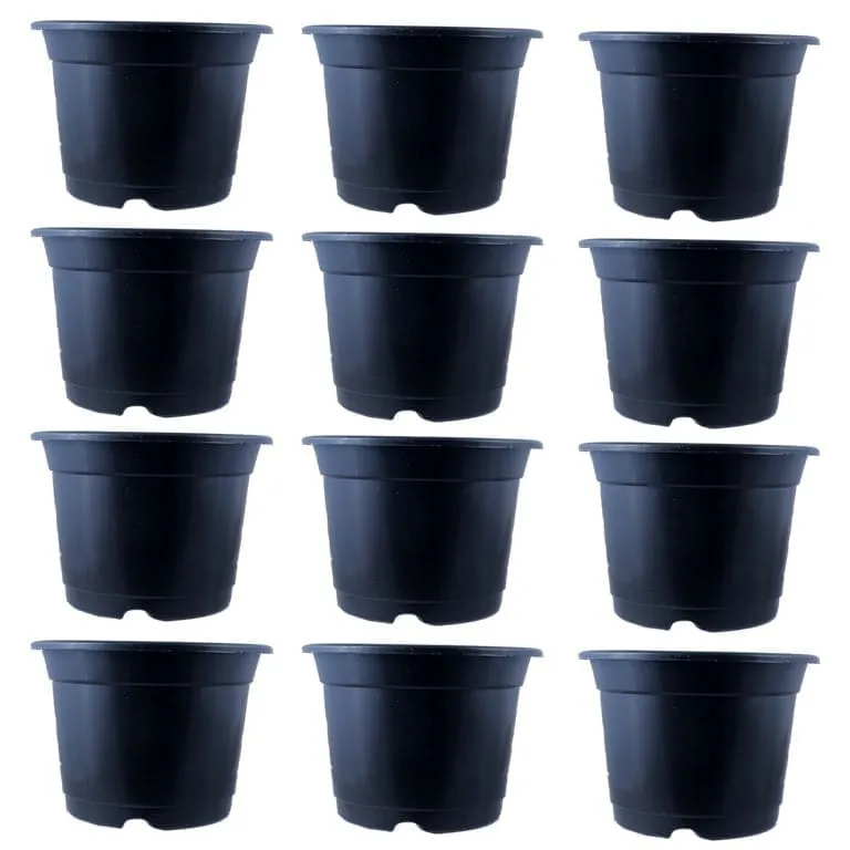 Set of 12 - 8 Inch Black Nursery Pot