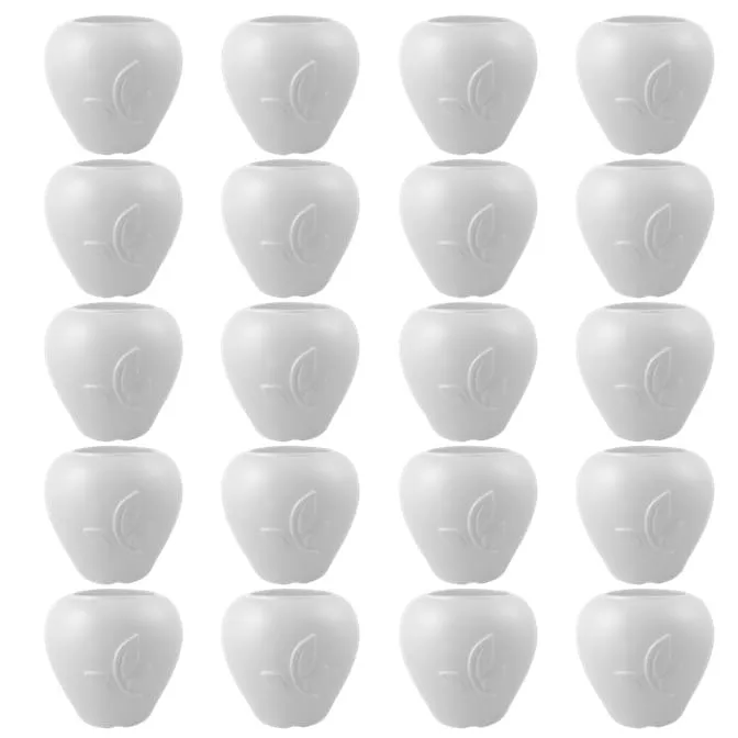 Set of 20 - 7 Inch Plain White Premium Apple Leaf Plastic Pot