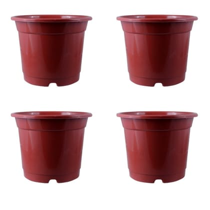 Buy Set of 04 - 10 Inch Red Nursery Pot Online | Urvann.com