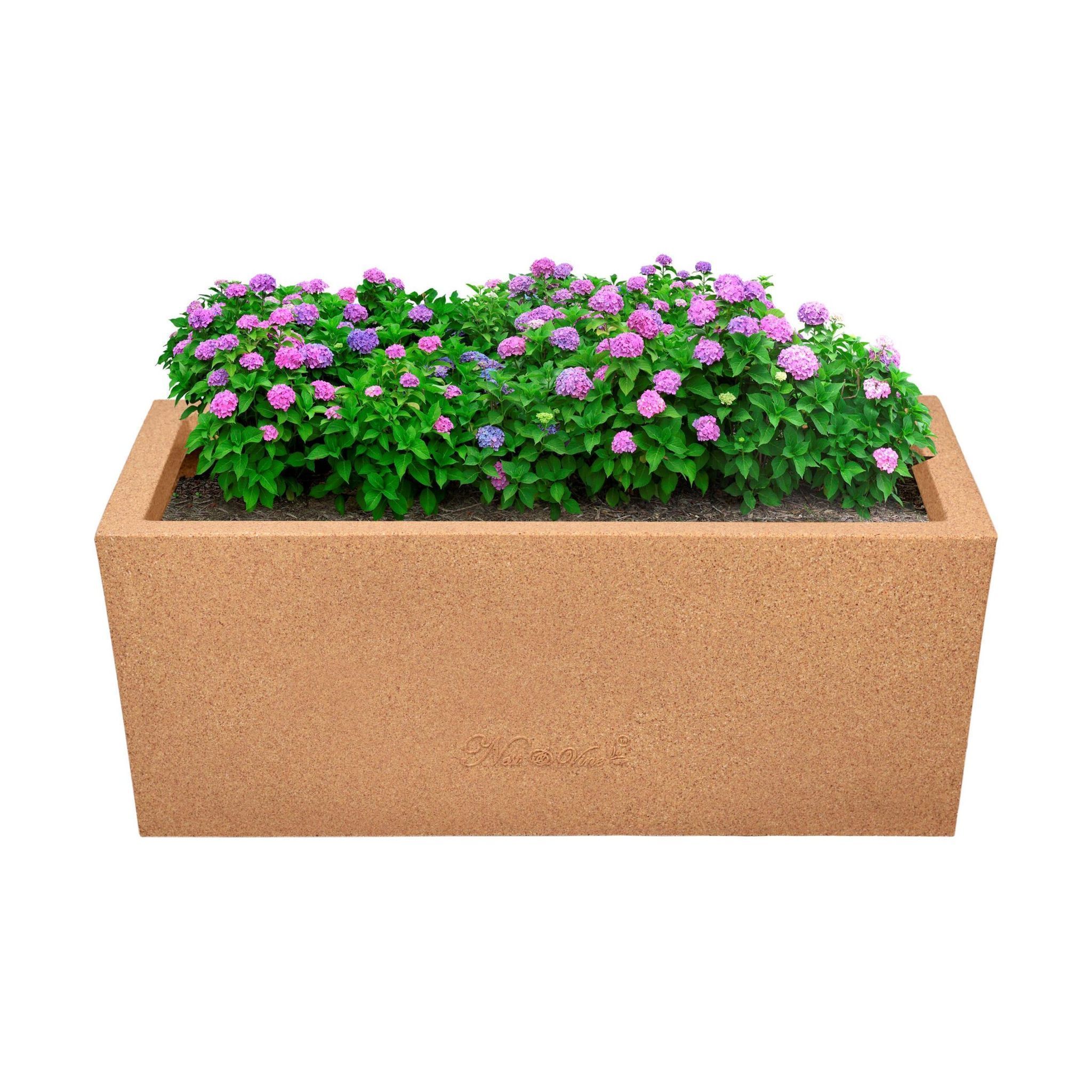 24 X 11 Inch Sandstone Premium Ortho Fiberglass Planter - Durable large size decoratiive fiber pot for indoor outdoor plants with 5 year warranty