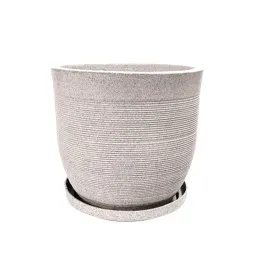 15 X 15 Inch White Premium Orbis Fiberglass Planter - Durable large size decoratiive fiber pot for indoor outdoor plants with 5 year warranty