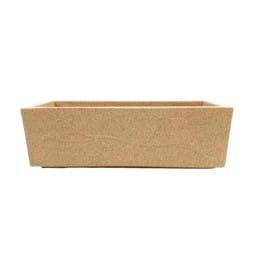 18 X 6 Inch Sandstone Premium Avis Fiberglass Planter - Durable large size decoratiive fiber pot for indoor outdoor plants with 5 year warranty