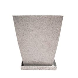 18 X 12 Inch White Premium Blaze Fiberglass Planter - Durable large size decoratiive fiber pot for indoor outdoor plants with 5 year warranty