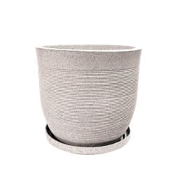 18 X 18 Inch White Premium Orbis Fiberglass Planter - Durable large size decoratiive fiber pot for indoor outdoor plants with 5 year warranty