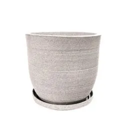 18 X 18 Inch White Premium Orbis Fiberglass Planter - Durable large size decoratiive fiber pot for indoor outdoor plants with 5 year warranty