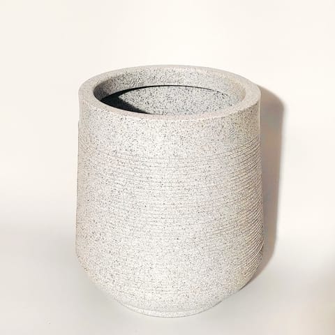 15 X 15 Inch White Premium Sierra Fiberglass Planter - Durable large size decoratiive fiber pot for indoor outdoor plants with 5 year warranty