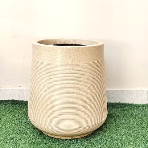 15 X 15 Inch Sandstone Premium Sierra Fiberglass Planter - Durable large size decoratiive fiber pot for indoor outdoor plants with 5 year warranty