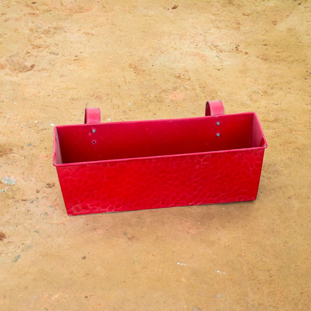 18 Inch Red Double Hook Steel Hanging Basket