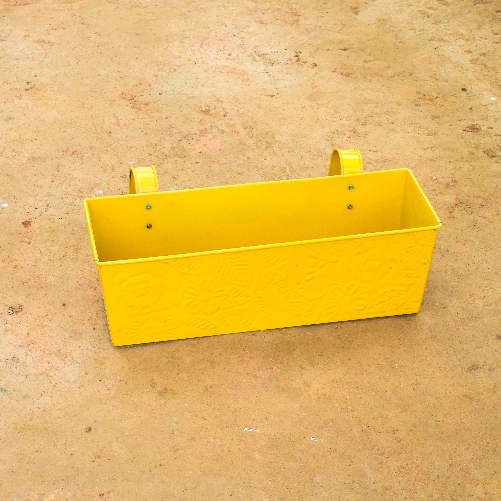 18 Inch Yellow Double Hook Steel Hanging Basket