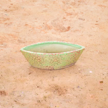 Buy 8 Inch Green Boat Shape Designer Ceramic Pot (any design) Online | Urvann.com