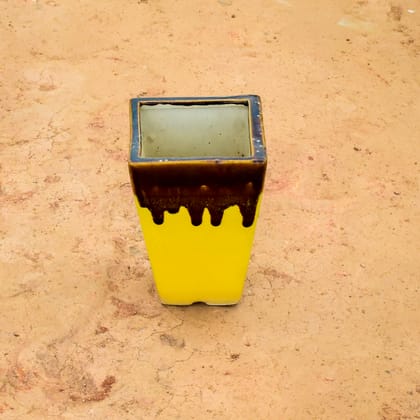 Buy 9 Inch Yellow Brown Square Shape Ceramic Pot (any colour) Online | Urvann.com