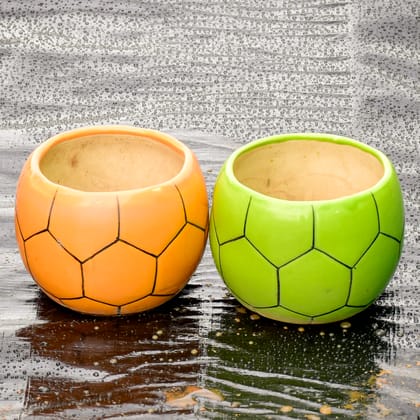 Buy Set of 2 - 6 Inch Football Designer Ceramic Pot (any colour) Online | Urvann.com