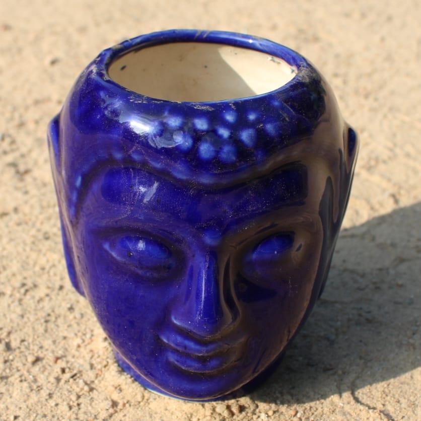 4 Inch Blue Buddha Designer Ceramic Pot