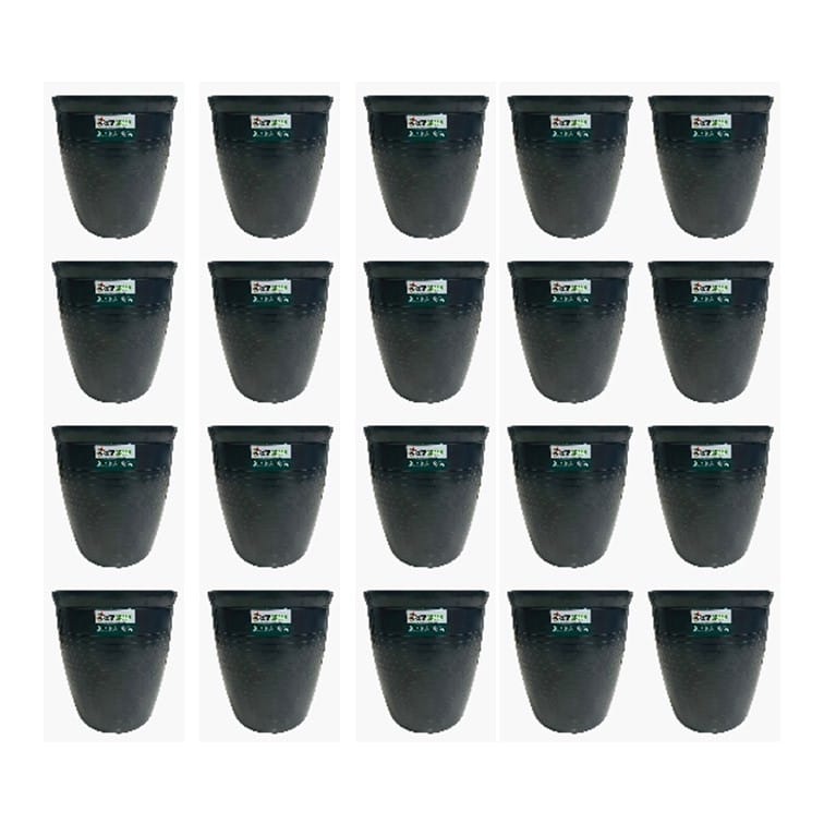 Set of 20 - 08 Inch Grey Premium Milo Round Plastic Pot