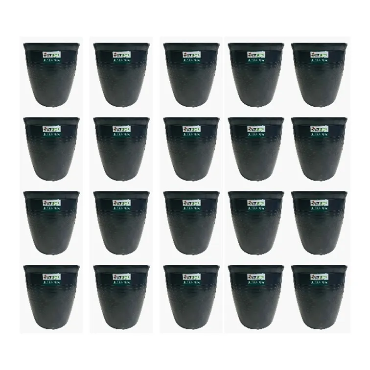 Set of 20 - 08 Inch Grey Premium Milo Round Plastic Pot
