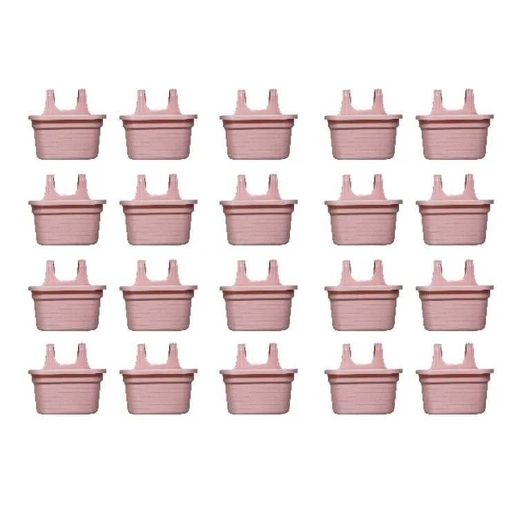 Set of 20 - 14 X 10 Inch Pink Marble Double Hook Hanging Plastic Pot