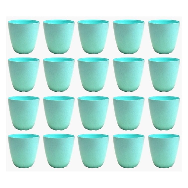 Set of 20 - 4 Inch Blue Marble Premium Orchid Round Plastic Pot