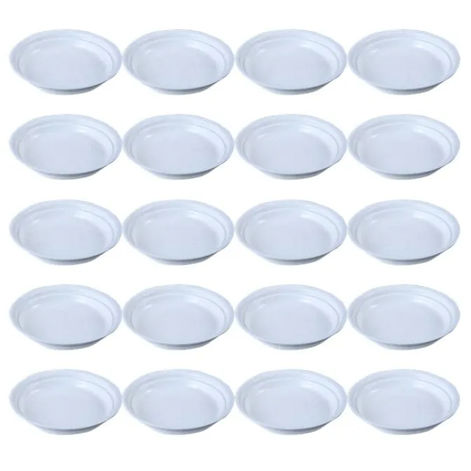 Set of 20 - 5 Inch White Premium Round Trays - To keep under the Pots
