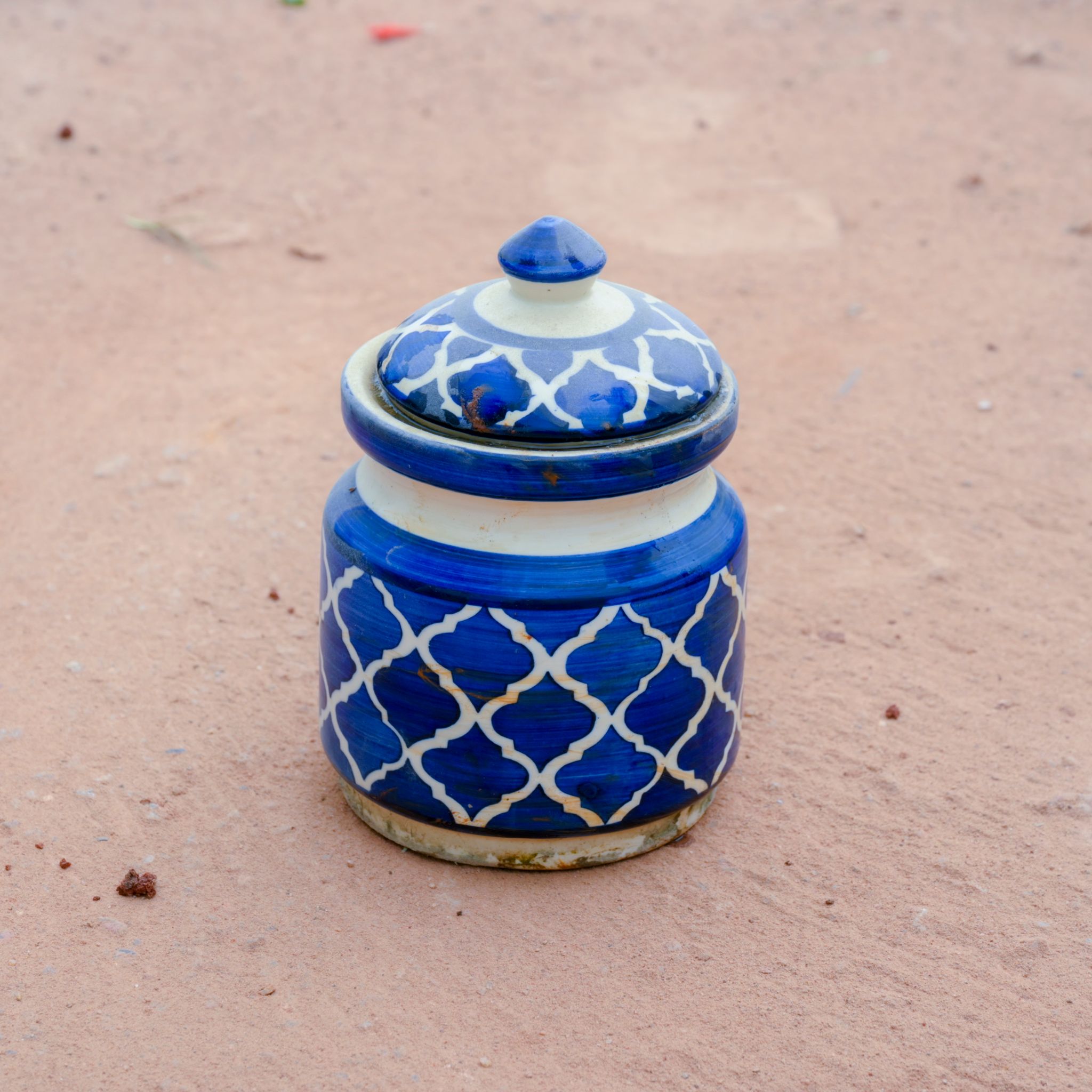 5 Inch Blue Designer Achardani Ceramic Jar (Any Design)