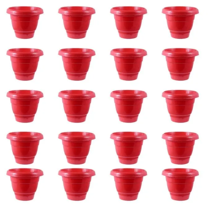 Set of 20 - 10 Inch Terracotta Red Classy Plastic Pot