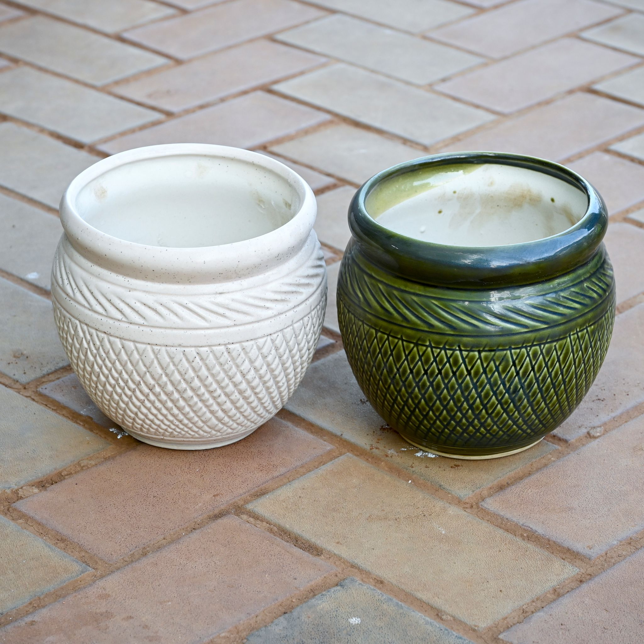 Set of 2 - 5 Inch Premium Matki Designer Ceramic Pot (any colour)