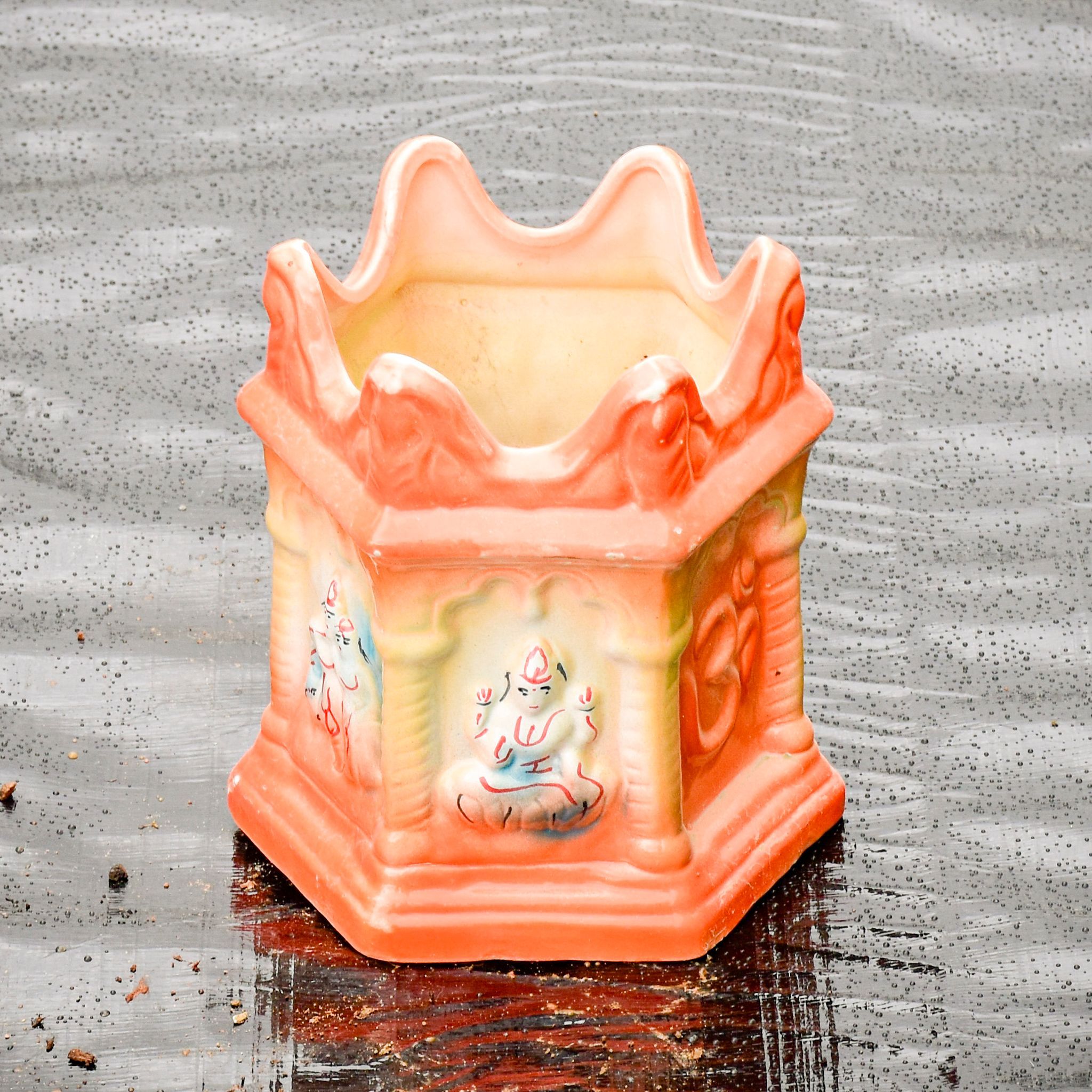 10 Inch Ganesha Designer Tulsi Ceramic Pot (any colour)