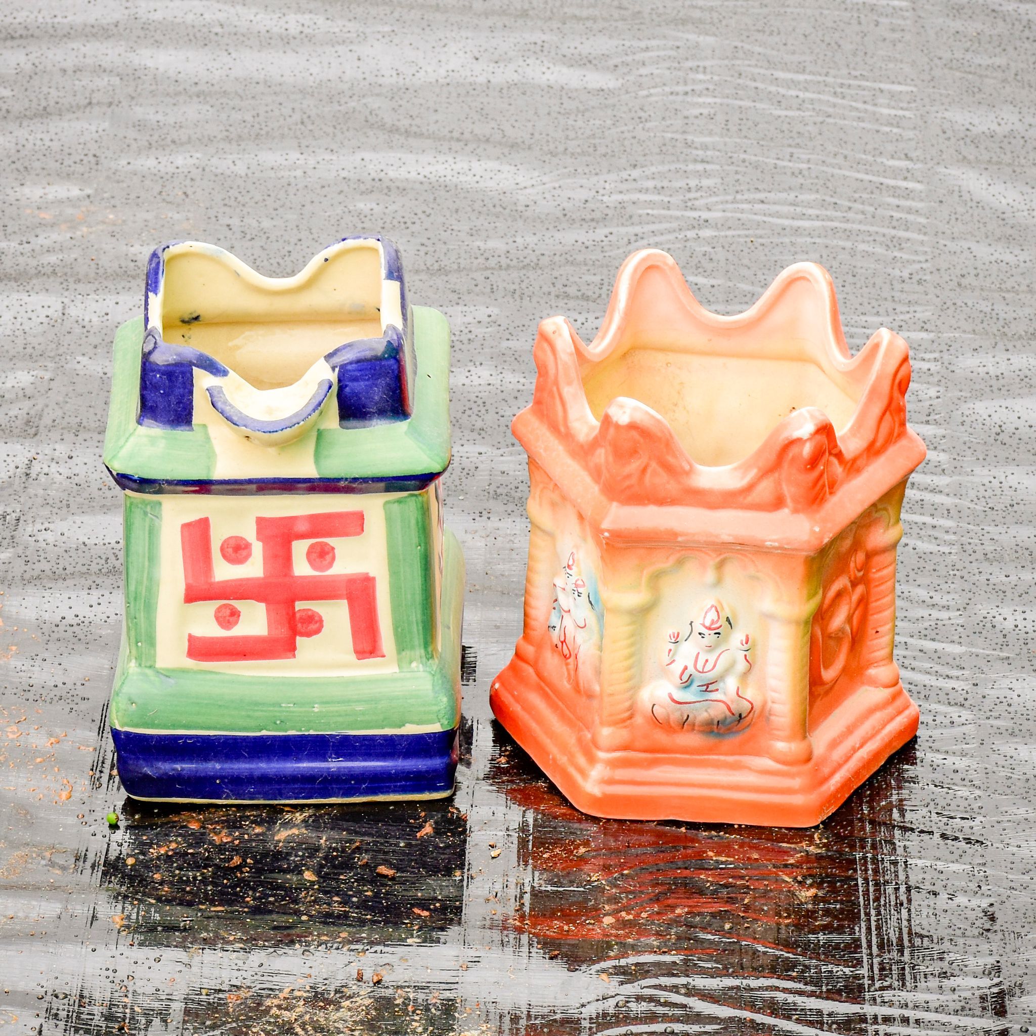 10 Inch (Ganesha Designer & Tulsi Designer) Tulsi Ceramic Pot (any colour)