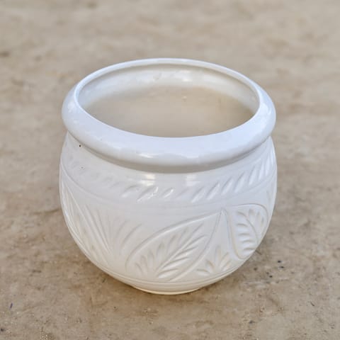 12 Inch Handcrafted Matka Shaped Ceramic Pot (Any Colour)