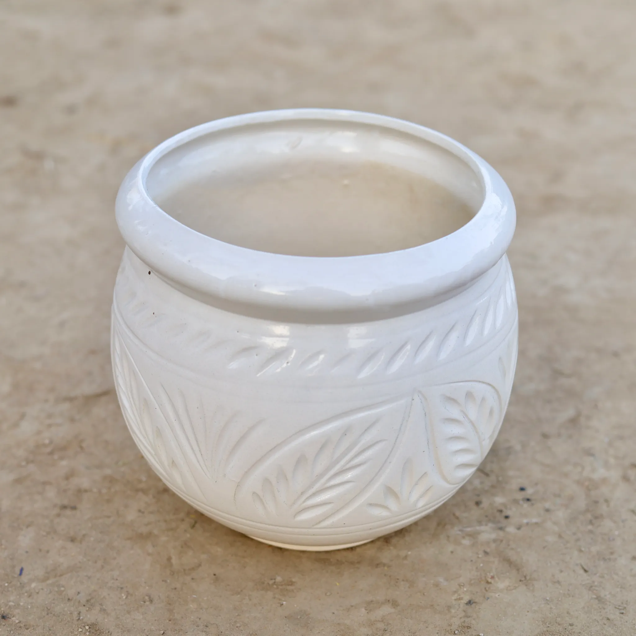 12 Inch Handcrafted Matka Shaped Ceramic Pot (Any Colour)