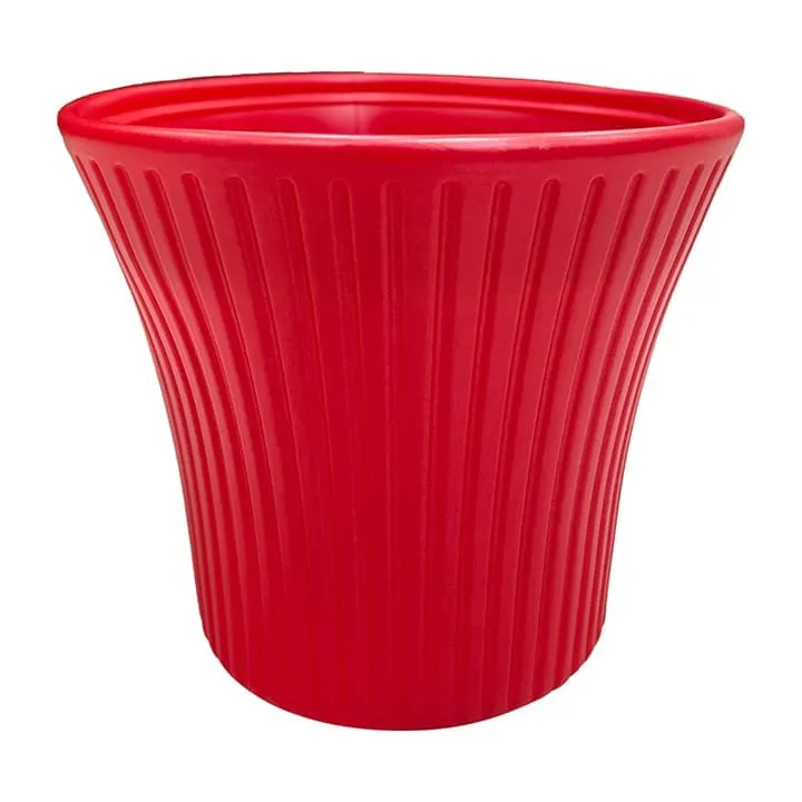8 Inch Red Sunrise Plastic Pot
