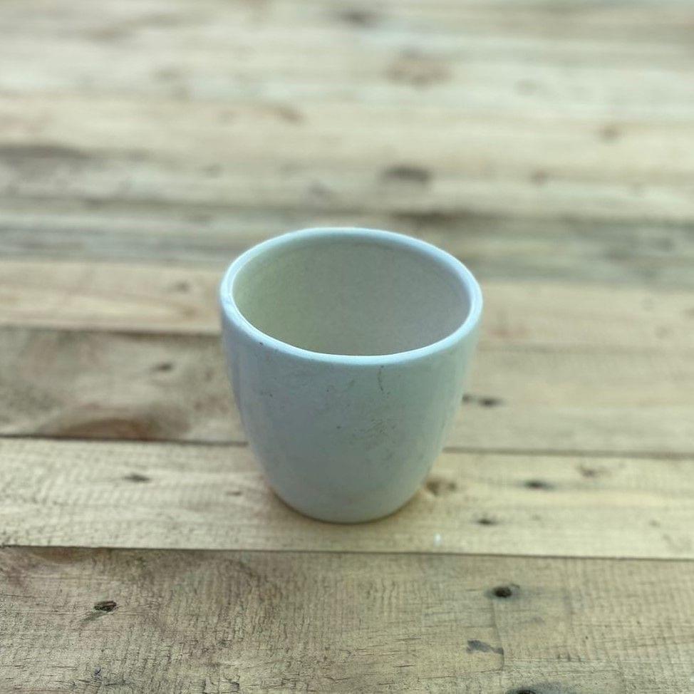 3 x 4 Inch White Elegant Cup Ceramic Pot