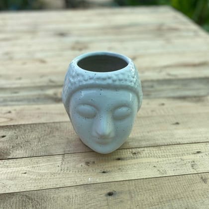 Buy 5 X 7 Inch White Elegant Buddha Designer Ceramic Pot Online | Urvann.com