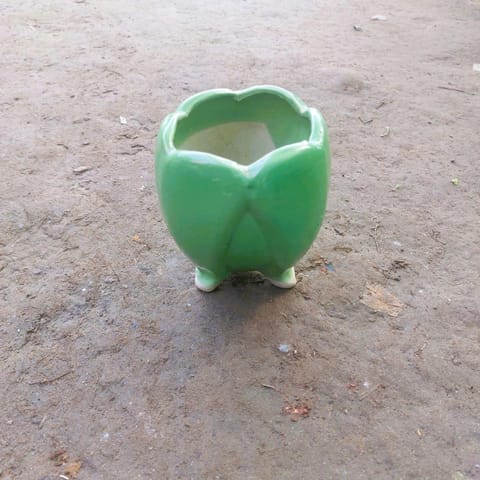 4 Inch Green Leg Designer Ceramic Pot