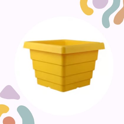 4 Inch Yellow Premium Orchid Square Plastic Pot
