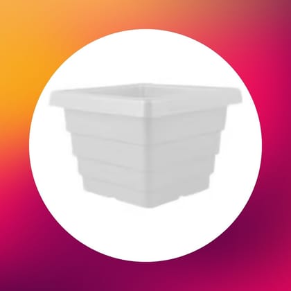 Free Gift - 4 Inch White Marble Premium Orchid Square Plastic Pot - Flash Sale