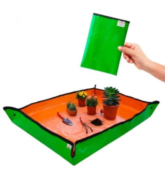 24x24 Inch Gardening Mat for Indoor Plant Care, Waterproof and Foldable PE Garden Mat for Watering Grassland Balcony - 1 Pcs
