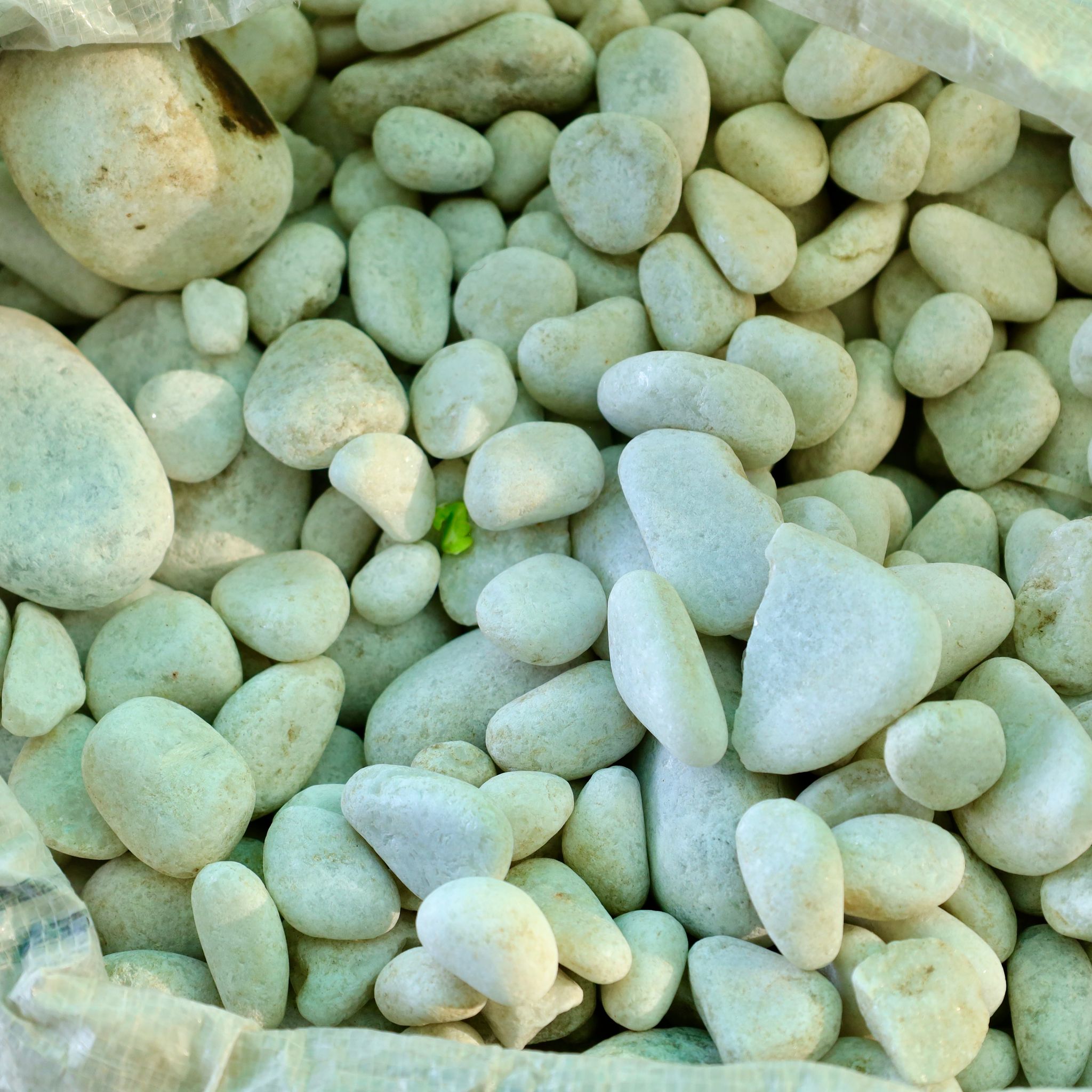 Decorative Small White-Grey Pebbles - 1 Kg