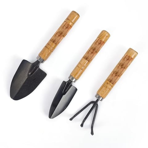 7 Inch Gardening Tools | Pack of 3 - Hand Cultivator, Trowel & Transplanter for Effortless Plant Care