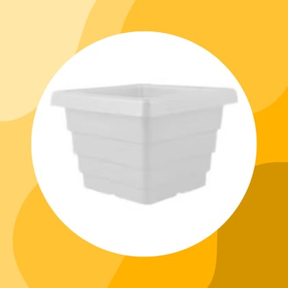 Free Gift - 4 Inch White Marble Premium Orchid Square Pot - Flash Sale