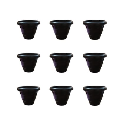 Buy Set of 9 - 8 Inch Black Classy Plastic Pot Online | Urvann.com