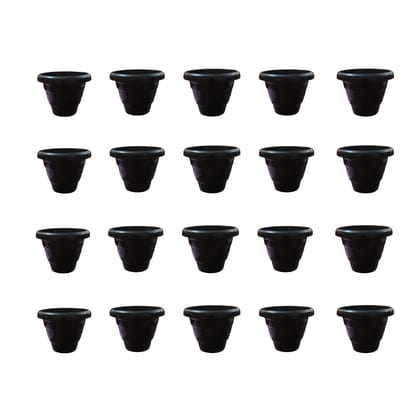 Buy Set of 20 - 8 Inch Black Classy Plastic Pot Online | Urvann.com