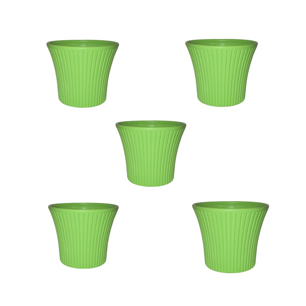 Buy Set of 5 - 8 Inch Green Sunrise Plastic Pot Online | Urvann.com Set of 5 - 8 Inch Green Sunrise Plastic Pot