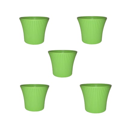 Buy Set of 5 - 8 Inch Green Sunrise Plastic Pot Online | Urvann.com