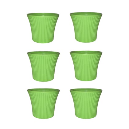 Buy Set of 6 - 8 Inch Green Sunrise Plastic Pot Online | Urvann.com