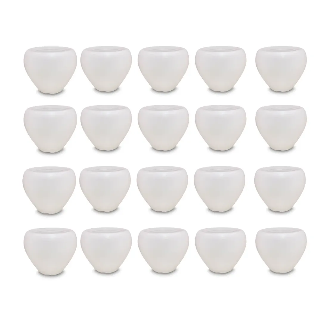 Set of 20 - 4 Inch White Apple Plastic Pot