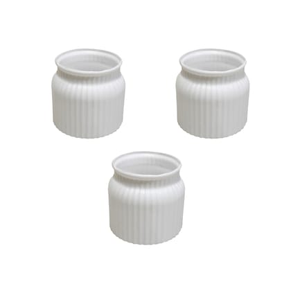 Buy Set of 3 - 4 Inch White Marshmallow Hug Elvo Plastic Vase Online | Urvann.com