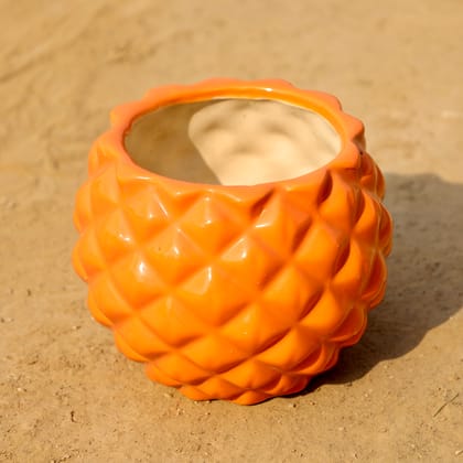 Buy 6 Inch Orange Dome Ceramic Pot Online | Urvann.com