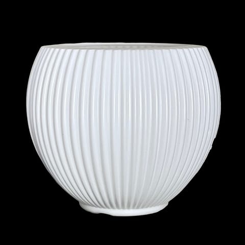5 Inch White Matt Sylvan Plastic Pot