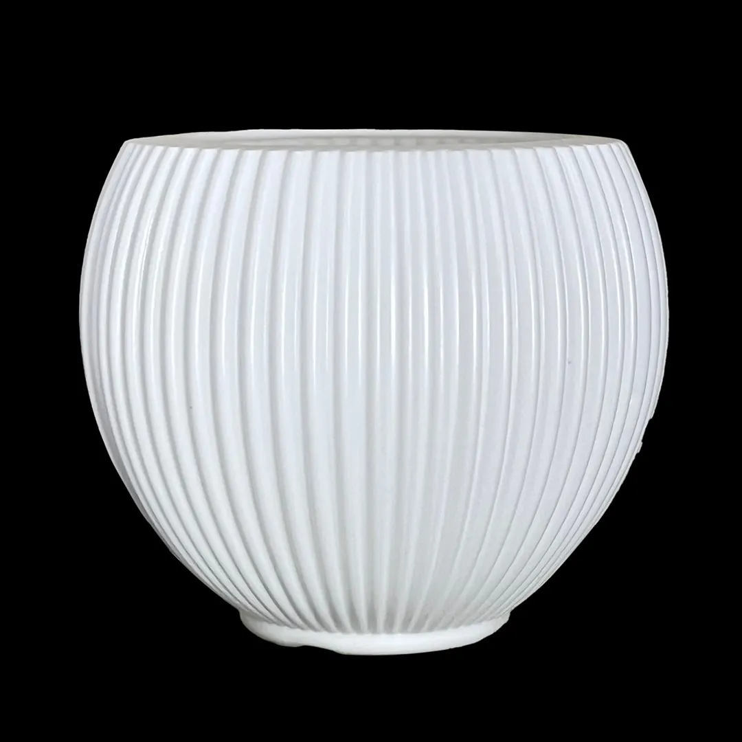 5 Inch White Matt Sylvan Plastic Pot